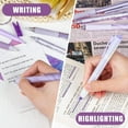 thumbnail image 4 of Four Candies Retractable Purple Pen Set, 11Pcs Black Ink Gel Pens(0.5mm), 1Pcs Purple Highlighter, 0.5mm Fine Point for Journaling, Writing and Note-Taking, 4 of 7