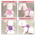 thumbnail image 6 of New Pink Cute Pet Chest Harness Rhinestone Bow Small Dog Traction Rope Walking Cat Chest Harness Cat Accessories Dog Collar (deep purple S), 6 of 7