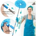 thumbnail image 7 of Ceiling Fan Cleaner Duster Reusable Microfiber Removable Duster with Extension Pole Adjusts 12 to 71 Inch for Cleaning Walls Bookshelves Furniture Door Window Top (Blue), 7 of 7