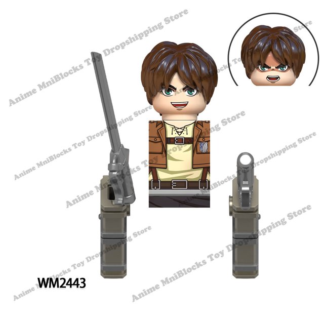 WM blocks WM6148 Attack on Titan anime dibujos animados ladrillos mini figuras de juguete de acción bloques de construcción Erem Jaeger Armin Levi Mikasa muñeca Dengxun unisex