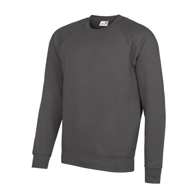 AWDis Academy - Sudadera con mangas Raglan y cuello redondo para hombre caballero (Carbón)