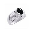 thumbnail image 3 of RYLOS Bagues pour Femmes Bague en Or Blanc 14K Pierre Précieuse Ovale 8X6MM et Diamants Design Classique Cabochon d'Octobre Onyx Bijoux pour Femmes Taille 8, 3 of 7