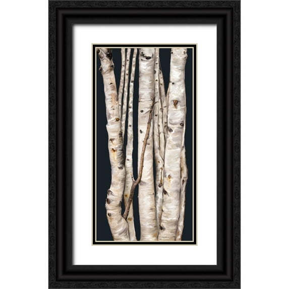 Murdock, Ramona 11x18 Black Ornate Wood Framed with Double Matting Museum Art Print Titled - Birch Tree I