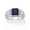 Platinum-Plated Sterling Silver, variant on Men's Created Blue Sapphire and Diamond Accent Ring 1.27 TCW in Solid 10K Yellow Gold or Platinum-Plated Sterling Silver