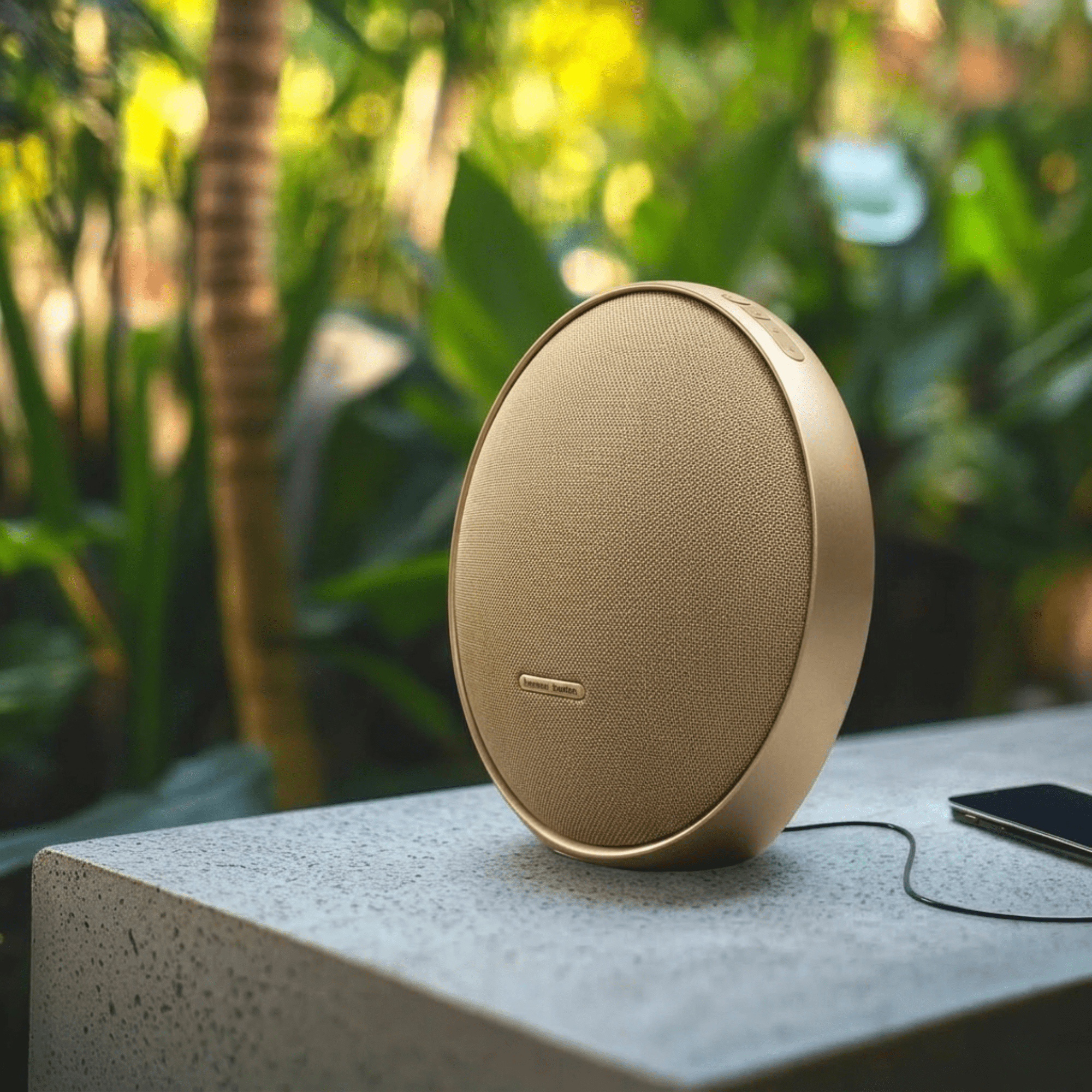 Harman Kardon Onyx Studio 9 Gold - Bluetooth Portable Wireless Speaker with Deep Bass, Built-in Battery, Multi-Speaker Pairing, Premium Home Audio