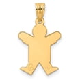 thumbnail image 3 of Finest Gold 14K Solid Satin Engravable Boy Jumping Charm, 3 of 4
