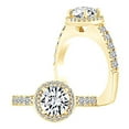 thumbnail image 3 of AFFY Round White Natural Diamond Semi Mount Halo Engagement Ring In 14k Solid Yellow Gold (I-J Color, I2-I3 Clarity, 0.26 Cttw) Ring Size-6.5, 3 of 3