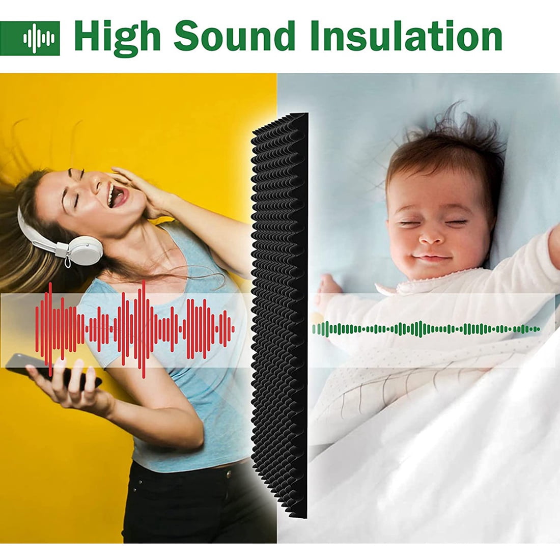 24 Pack Acoustic Foam Panels Fireproof Soundproofing Treatment Wall Panel,Noise Cancelling Foam for Recording,Studio,Etc
