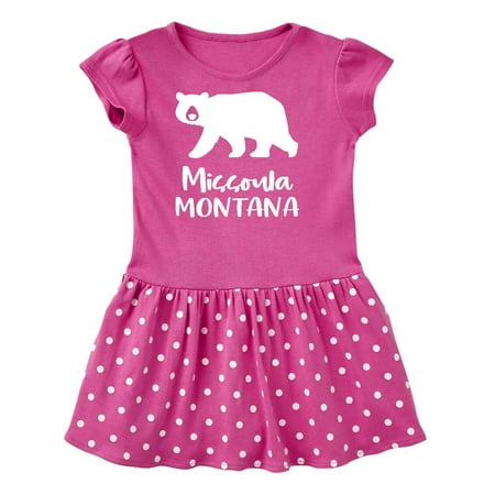 

Inktastic Missoula Montana White Bear Silhouette Gift Toddler Girl Dress
