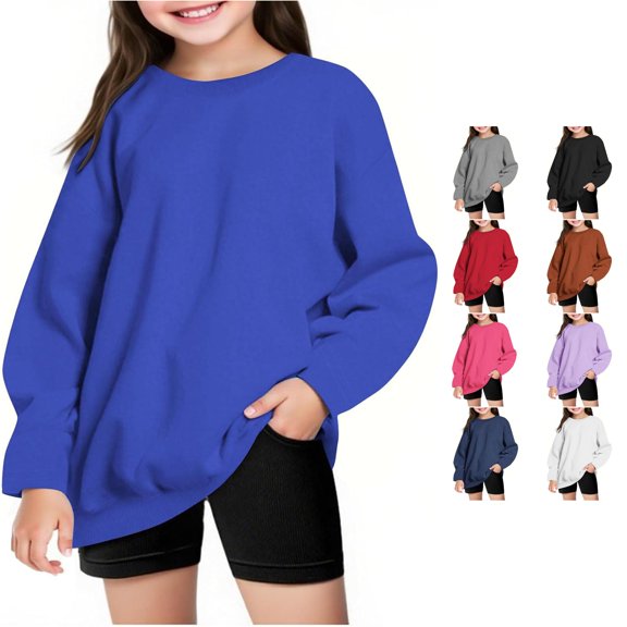 Girls Hoodie Winter Warm Long Sleeve Oversized Pullover Casual Kids Crewneck Sweatshirt Clothes for Boys Pullover Hoodie 9-10 Years