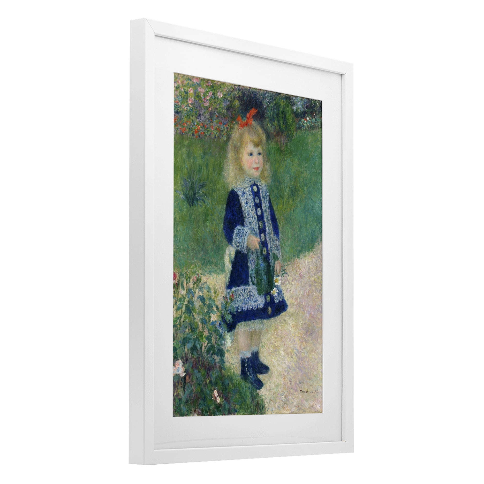 Stupell Industries Girl With Watering Can White Framed Print Under Glass, design by Tina LeCour