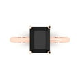 thumbnail image 2 of 2.5ct radiant cut black natural onyx 18k rose gold Bridal Wedding Engagement Promise Anniversary Ring for Women size 3.5, 2 of 7