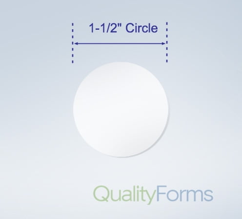 1000 WS Packaging 117478 1½" Clear Round Seal Wafer Tab Circles 
