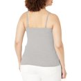 thumbnail image 4 of Hanes Womens Stretch Cotton Cami with Built-In Shelf Bra, L, Grey Heather, 4 of 5