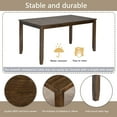 thumbnail image 4 of ZIVACATE 6-Piece Wooden Dining Set, Dining Table & Chair Set for 6, Includes Dining Table, 4 Upholstered Chairs & 1 Bench, Dining Table with Wood Legs, Table Set for Dining Room, Kitchen, Walnut, 4 of 8