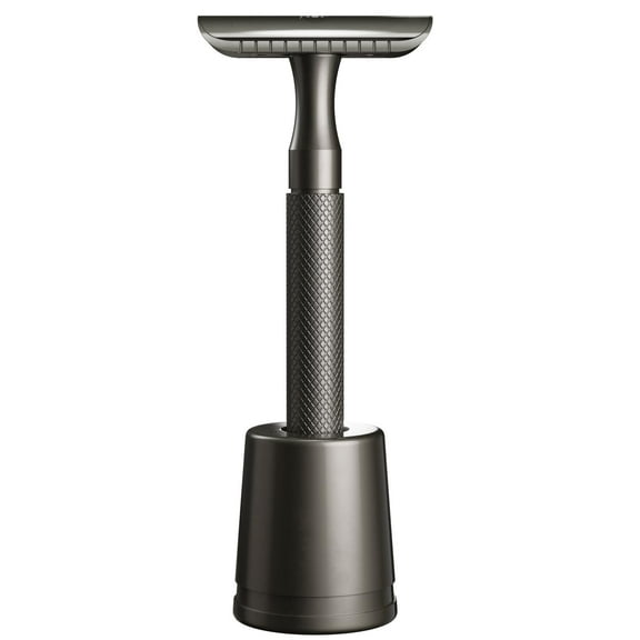 The Beard Struggle SEAX Double Edge Safety Razor for Men with Premium Brass Stand, Stainless Steel Shaving Razor for Face Precision Grooming Tool for Clean Shave and Beard Edges