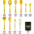 thumbnail image 3 of 11 Piece Cooking Kitchen Utensils Set, Yellow Cooking Utensils Set, Non-Stick Silicone Spatula Set with Iron Utensils Holder, Silicone Kitchen Gadgets Utensil Set (Yellow), 3 of 9