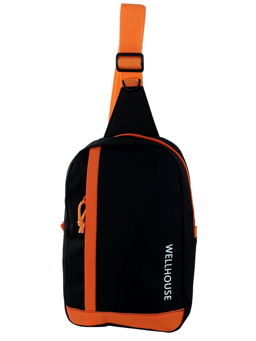 Wellhouse Authorized Outdoor Travel Adjustable Shoulder Strap Chest Bag Black by Unique-Bargains