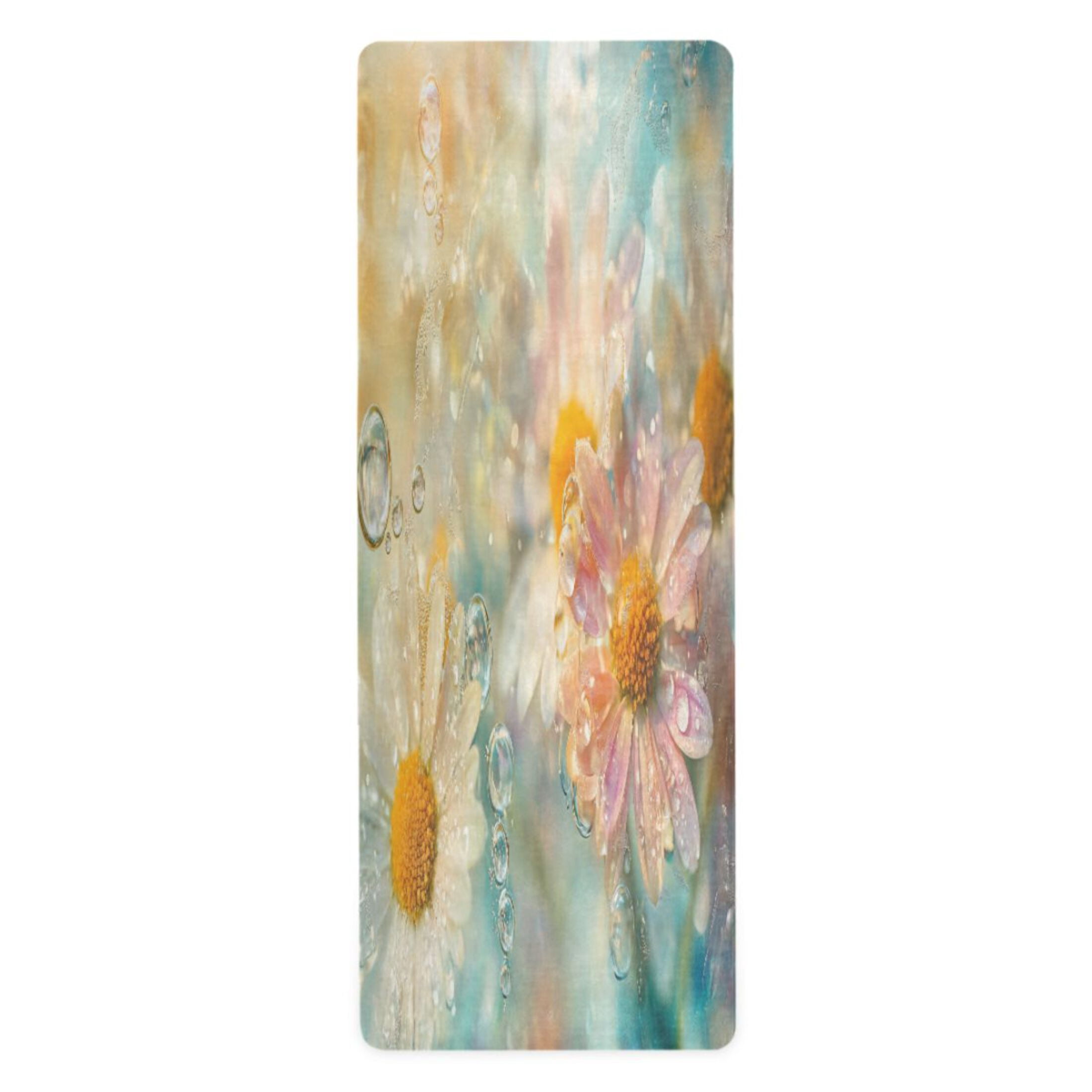 BZSMCE Yoga Mat Women Flowers Water Bubbles Fitness Mat