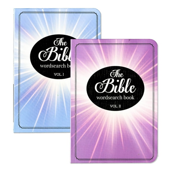 Bible Flexi Foil Word Search Puzzle Book - 7.5" x 5.25" 2 Titles, Find Words Books for Adults Teens, 2-Pack