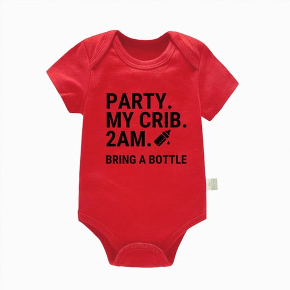 WUANDIXFA Infant Girl Clothes 3 6 9 12 18 24 Months Baby Bodysuit Cotton Short Sleeve Snap Closure Unisex Newborn Outfit,Red,3-6 Months