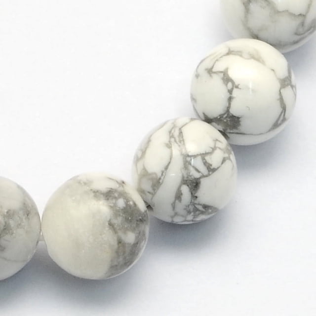 1Strand Natural Howlite Round Beads Strands 6.5mm Hole: 1mm about 58~60pcs/strand 15 inch