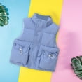 thumbnail image 5 of Generic Toddler Birthday Tops Toddler Kids Baby Winter Warm Jacket Outerwear Solid Color Vest Coat Outwear for Girls Boys with Pocket, 5 of 8