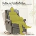 thumbnail image 3 of Genuine Leather Swivel Rocker Recliner Wingback Transitional Set of 2 Dove, 3 of 7