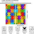 thumbnail image 2 of Puzzle Kitchen Curtains, Colorful Puzzle Pieces Fractal Children Hobby Activity Leisure Toys Cartoon Image, Window Drapes Set 2 Panels,84x84 Inches, 2 of 8