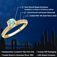 thumbnail image 2 of Gem Stone King 10K Yellow Gold Mercury Mist Mystic Topaz and Lab Grown Diamond Engagement Ring for Women | 0.73 Cttw | Round 5MM | Gemstone November Birthstone | Size 9, 2 of 6