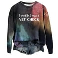 thumbnail image 1 of WEAIXIMIUNG Sweat-Shirt pour Femmes Col en V Décontracté Col Rond Imprimé Lettres Anglaises, 1 of 3