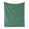 thumbnail image 1 of Stars Soft Flannel Fleece Throw Blanket, Vintage Style Geometric Pattern with Star Motifs in Green Shades, Cozy Plush for Indoor and Outdoor Use, 60" x 80", Jade Green Pale Green, by Ambesonne, 1 of 6