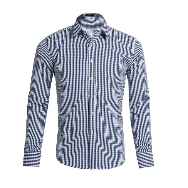 Chemise Décontractée pour Homme, Chemise à Manches Longues Boutonnée avec Col Rabattu pour Tenue de Bureau Décontractée et Usage Quotidien, Coupe Standard