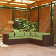 thumbnail image 1 of vidaXL 5 Piece Garden Lounge Set with Cushions Poly Rattan Brown, 1 of 4
