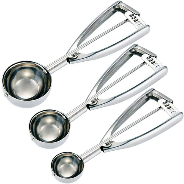 Cookie Scoop Set - Small/1 Tablespoon, Medium/2 Tablespoon, Large