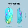 thumbnail image 2 of Wired USB Gaming Mouse 65G Honeycomb Shell Mini Ultra-Lightweight Gaming Mice 3200DPI 6 Button 7 Colors Chroma Breathing LED Backlight Gaming Mice Compatible with PC/Mac Office and Games-Blue, 2 of 9