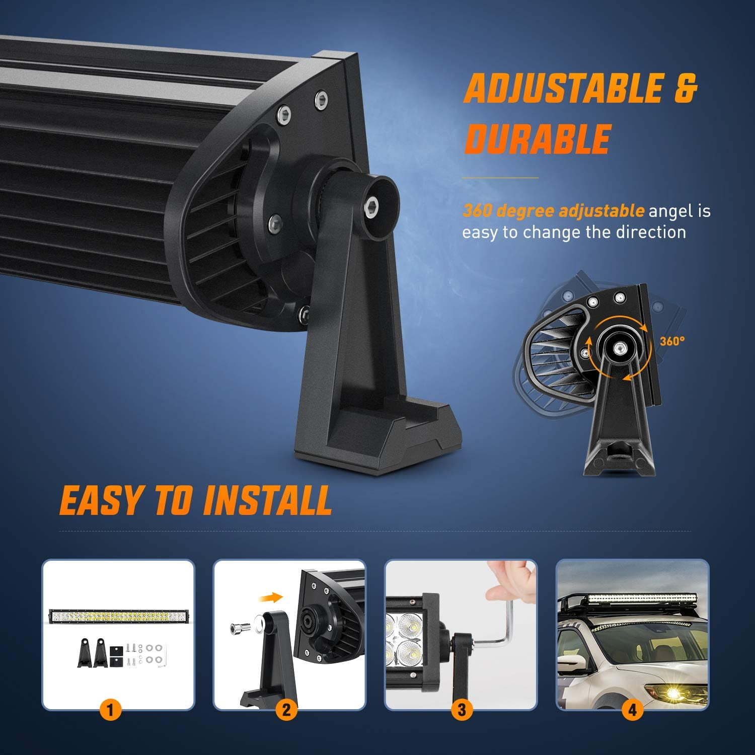 Nilight LED Light Bar 42Inch 240W Spot Flood Combo Driving Lamp Roof Bumper Off Road Lights LED Work Light Pods for Trucks Pickup SUV ATV UTV Boat 4x4 Van Camper