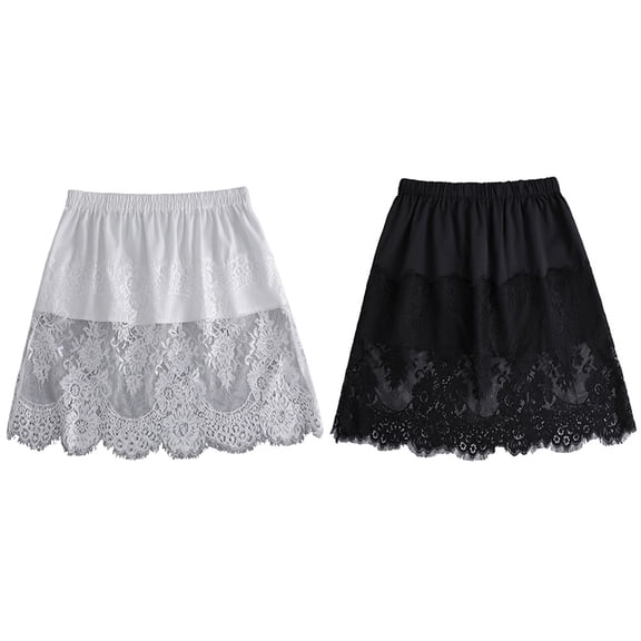 UPGRATOR Lace Skirt Hemline Extender for Layering Lightweight Assorted Color 2Pcs