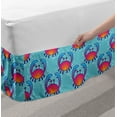 thumbnail image 2 of Crab Bed Skirt, Colorful Sea Crab Sketches on Bubble Shaped Dotted Background Nautical Art Print, Elastic Bedskirt Dust Ruffle Wrap Around for Bedding Decor, 4 Sizes, Aqua Multicolor, by Ambesonne, 2 of 2