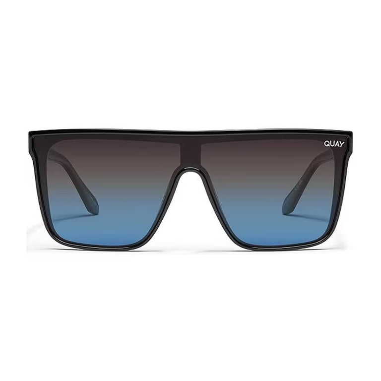 Quay Australia Nightfall Medium Shield Sunglasses Black Blue  display picture 1
