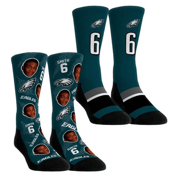Unisex Rock Em Socks DeVonta Smith Philadelphia Eagles Player Football Guy Two-Pack Crew Sock Set