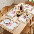 thumbnail image 5 of Mother's Day Placemats Set of 6 Spring Watercolor Flowers Pink Love Heart Place Mats Indoor Wipeable Table Mats Washable Cloth Dining Table Placemats for Kitchen Holiday Party Home Decor 13x19 Inch, 5 of 9