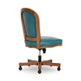 thumbnail image 3 of The Pioneer Woman Harper Wood Trim Office Chair, Turquoise Faux Leather, 3 of 11