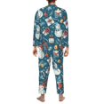 thumbnail image 3 of Mens Pajamas Set - Christmas Snowman Gift Comfy Long Sleeve Button Up Pajama Sets for Men 2 Piece, Soft Sleepwear Nightwear Pjs Lounge Sets for Men with Pockets, 3 of 5