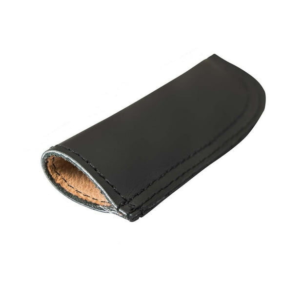 Kitchen Rustic Leather Handle Holder Heat-insulated Cover for Utensils Cooking Pot Pan (Black) (Random Lining Color)
