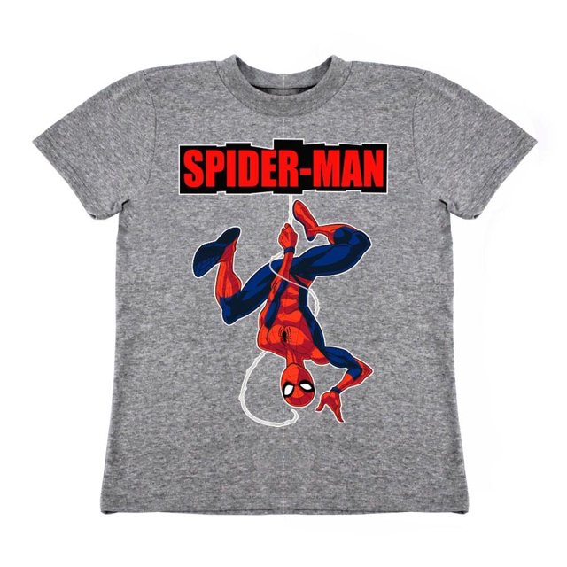 Playera Para Niño Marvel Spiderman Cuello Redondo Manga Corta Talla 8 Gris Jaspe