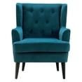 thumbnail image 5 of Elle Decor Celeste Tufted Velvet Accent Chair, Mid-Century Upholstered Armchair, Teal, 5 of 11