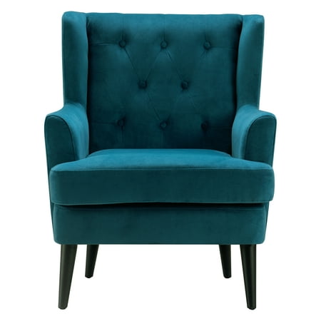Elle Decor - Traditional Wing Chair - French Teal