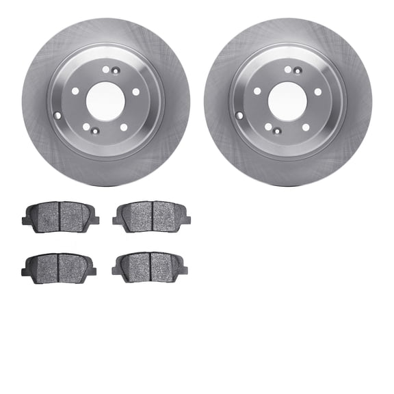 Dynamic Friction Company Rear Brake Rotors with 5000 Advanced Brake Pads includes Hardware 6512-03303