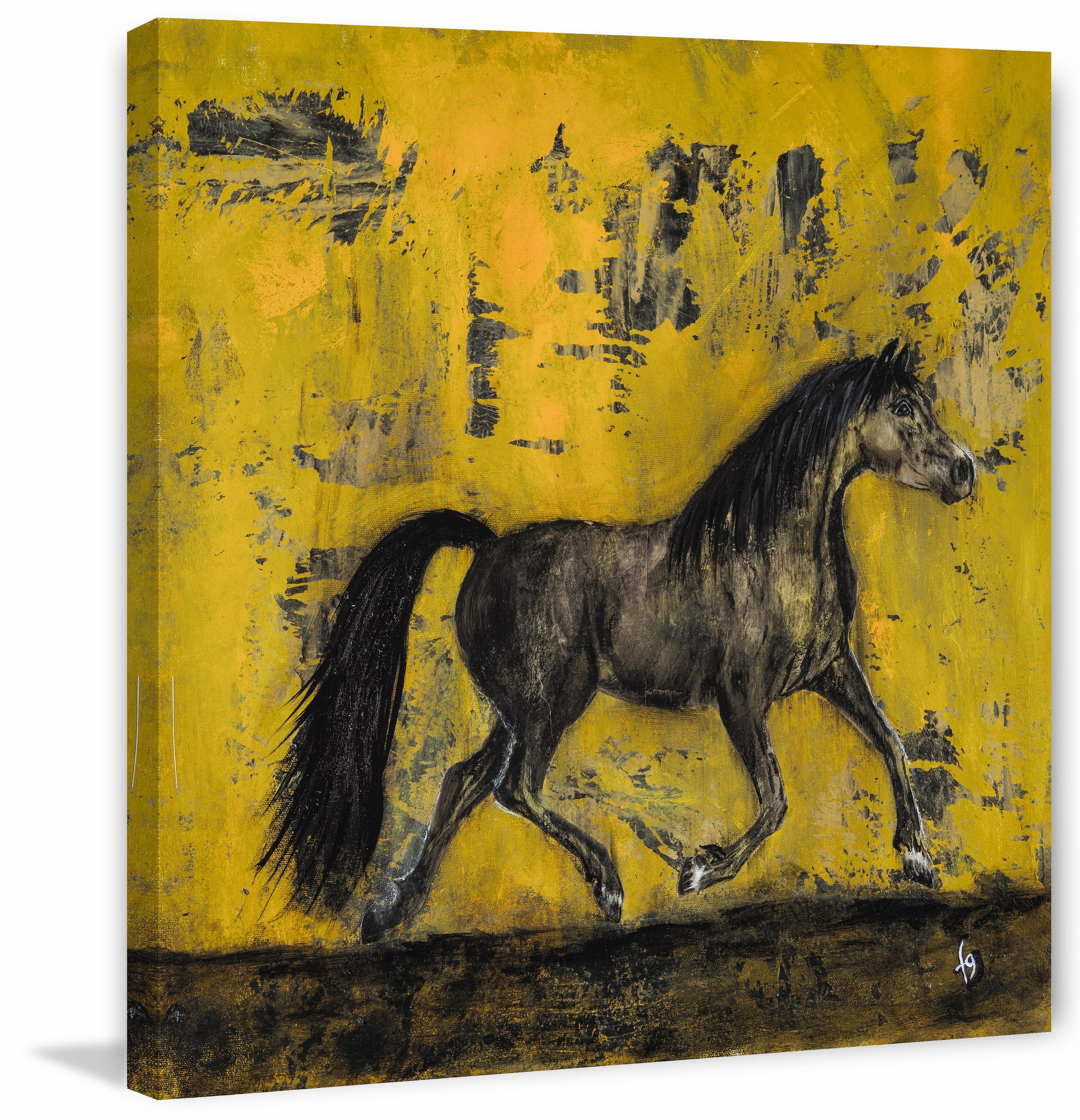 "Barnaby Australian Stock Horse" Painting Print on Wrapped Canvas